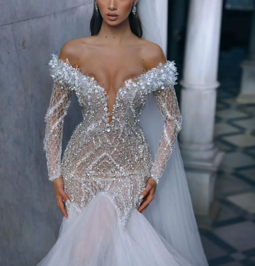chinese dress ladies 3D Flower Thin Straps Lace Long Mermaid Wedding Dress, Oyster
