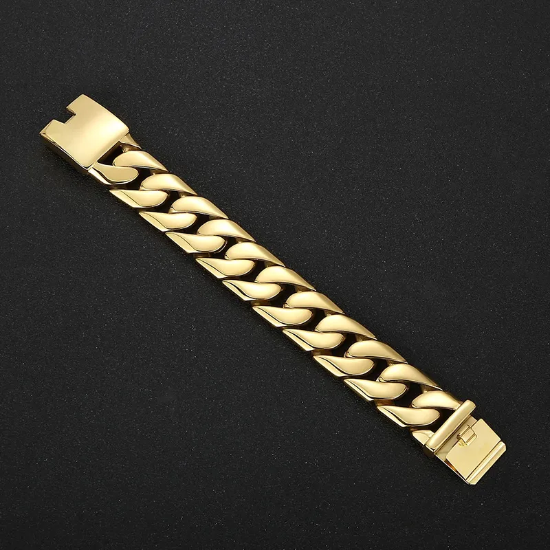 150g重い24mm 8.5インチゴールドメッキキューバチェーン