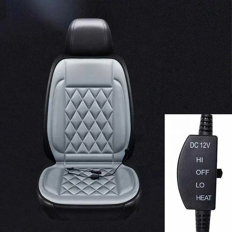 Heated Car Seat Cover Premium Orange Cotton