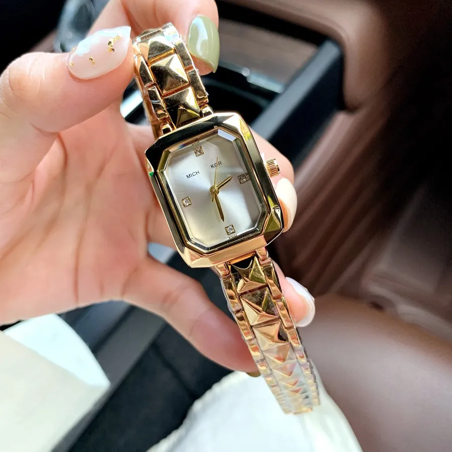 Kor Style Luxury Steel Metal Band Quartz Womens Wristwatch