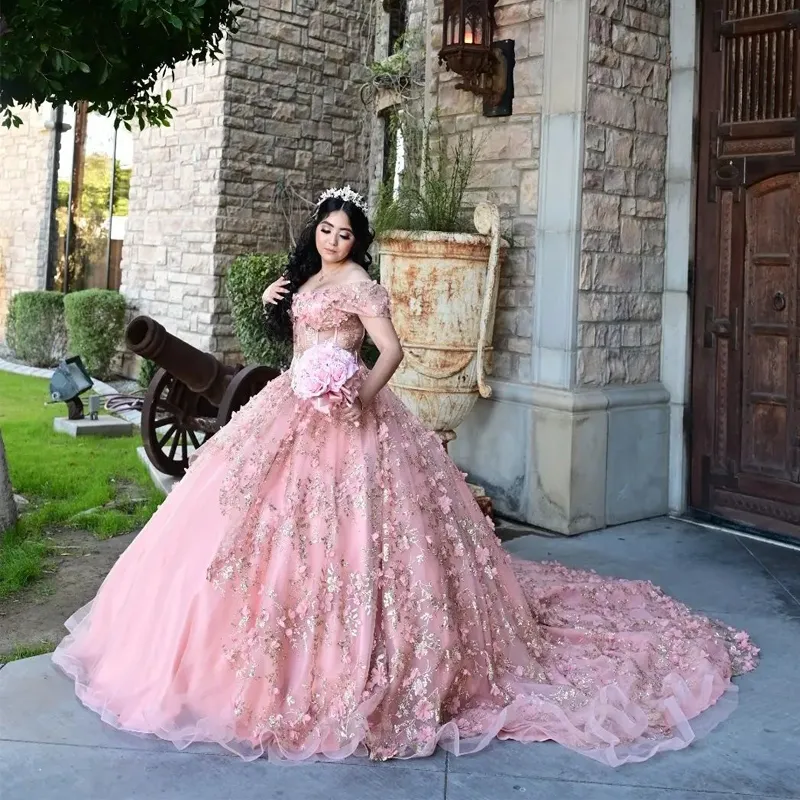 Vintage Pink Sweetheart Strapless Beaded Sweet 16 Quinceanera A-Line Evening Dress Ball Gown DP6281