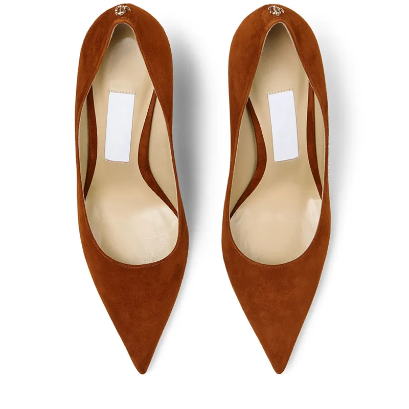 Fashion Luxury Women Pumps Sandals London 85 mm Dark Brown Suede Pointed  Toes Ankle Strap High Heels EU 35-42 from Dhgate Sandals - price 63.67