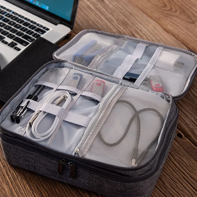 LL Large Capacity Accessories Cases Cable Organizer Bag Polyester Electronics Custom Travel Digital Storage Bag