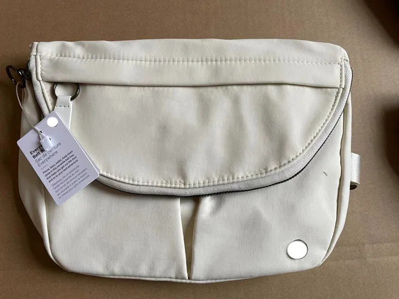 LL Unisex Outdoor Bags Crossbody Bag Gym Elastic Adjustable Strap Shoulder Chest Bag Belts Fanny Pack Black With Mental