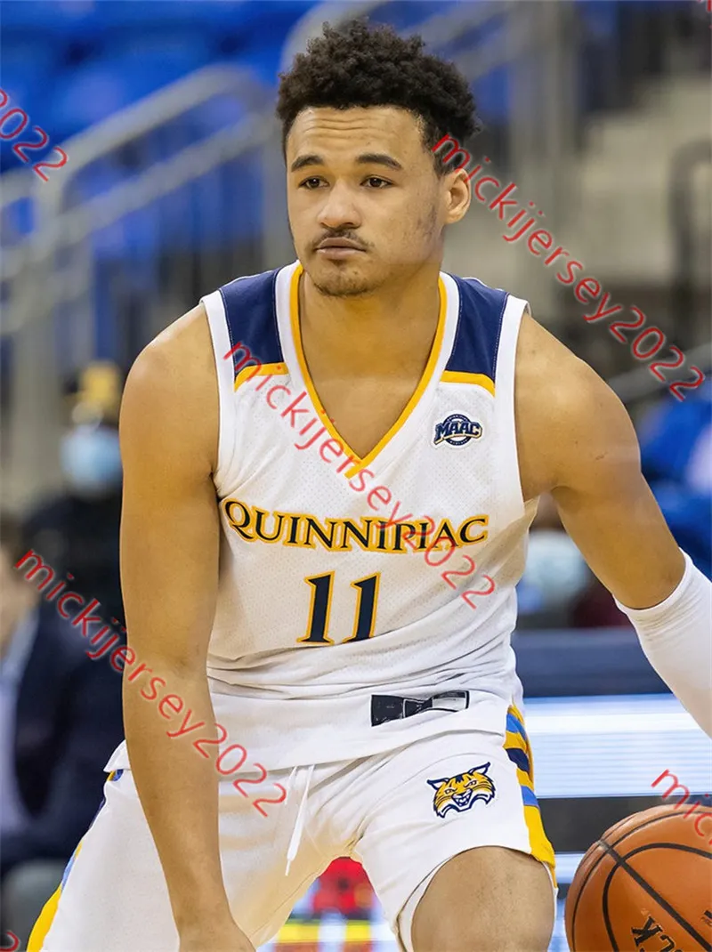 Custom Stitched Quinnipiac Bobcats Jersey Alexis Reyes, Tymu Chenery