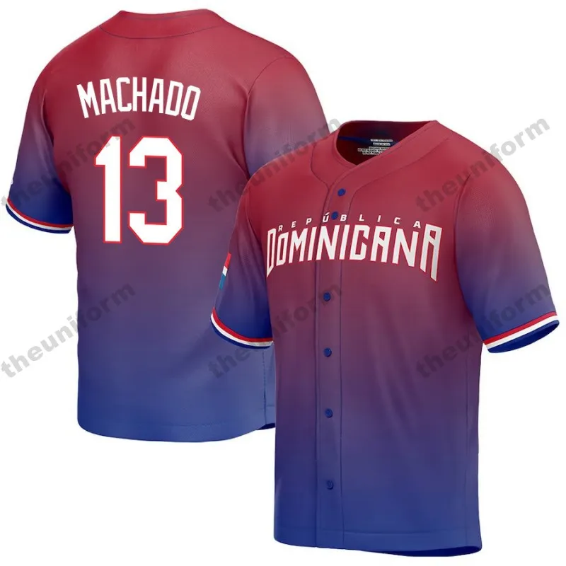 2023 Dominican WBC Authentic Jersey Customizable Mens Baseball Jerseys
