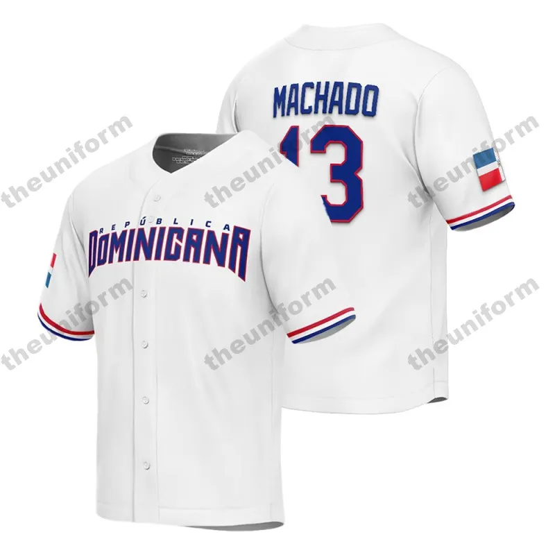 2023 Dominican WBC Authentic Jersey Customizable Mens Baseball Jerseys