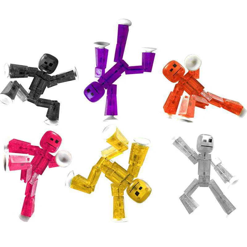 Mini Stickbot Fidget Toys Suction Cup Stickbot Plastic Sticky Robot Action Figure for ...