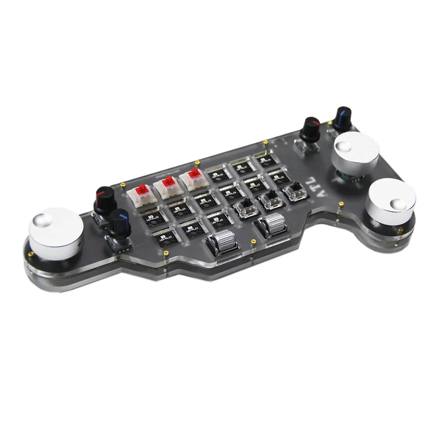 Macropad Designer VIA Keyboard With 9 Blue Knobs, 18 Switches, Macro