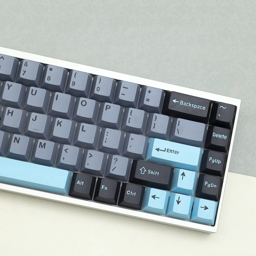 173-Key GMK 80082 Cherry Profile Blue ABS Double Shot Keycaps for