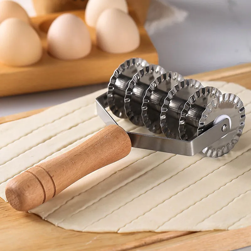 Stainless Steel 6 Wheel Pastry Cutter With Tongue And Groove Wood Handle For Pizza Bread And Dough Lattice Crust Roller Baking From Keyigou4 16.07 DHgate.Com