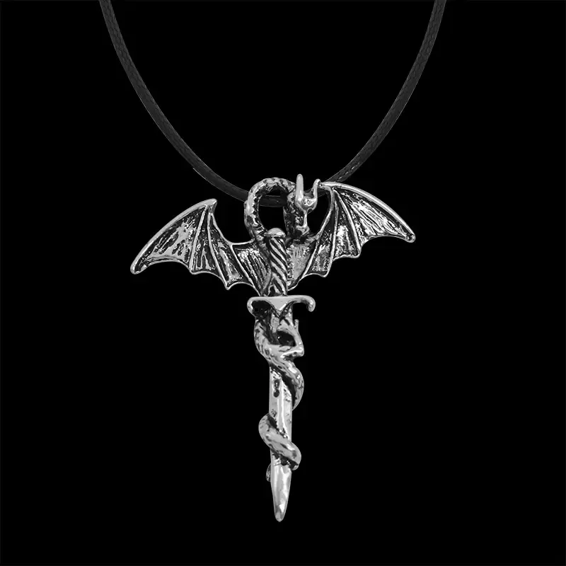 Punk Dragon Sword Skull Wing Necklace Vintage Gothic Hip Hop Pendant for  Men, Cool Jewelry Charm, Wholesale Price