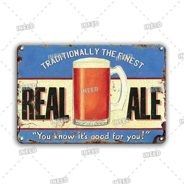 Vintage Blechschild Harfe Lager Bier - Retro Wanddekoration 20x30cm Metall