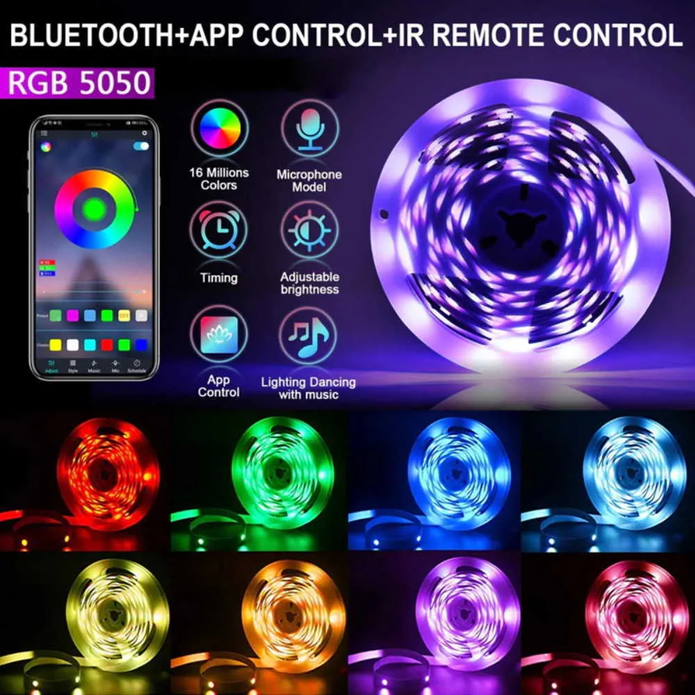 LED Strips 30M LED Strip Light RGB 5050 WS2812B Bluetooth USB Diode ...