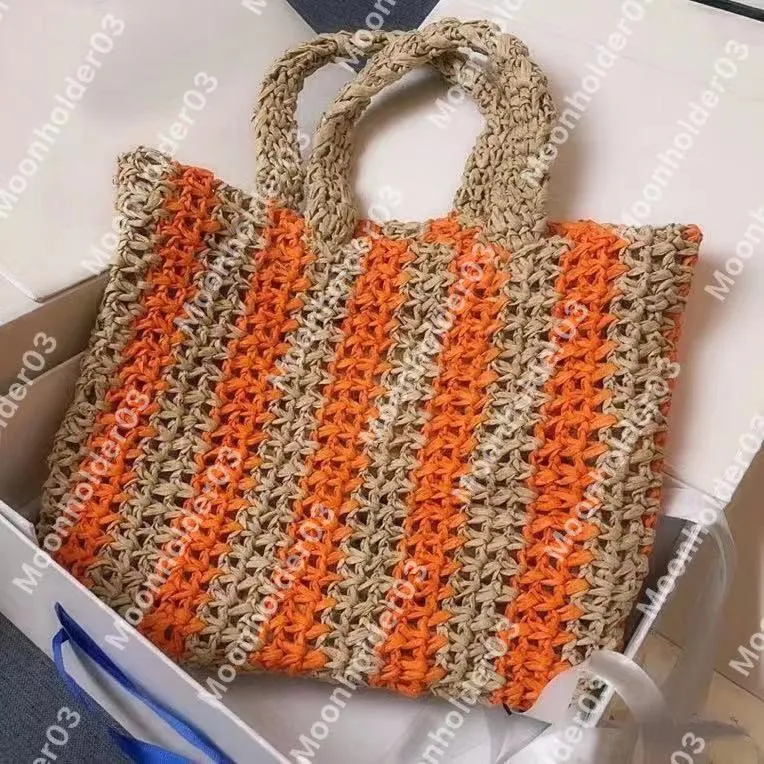 Crochet Bags For Women Hand-Woven Knit Bag With Lining Girls Summer Beach  Mesh Handbag Tote Bag(Orange)