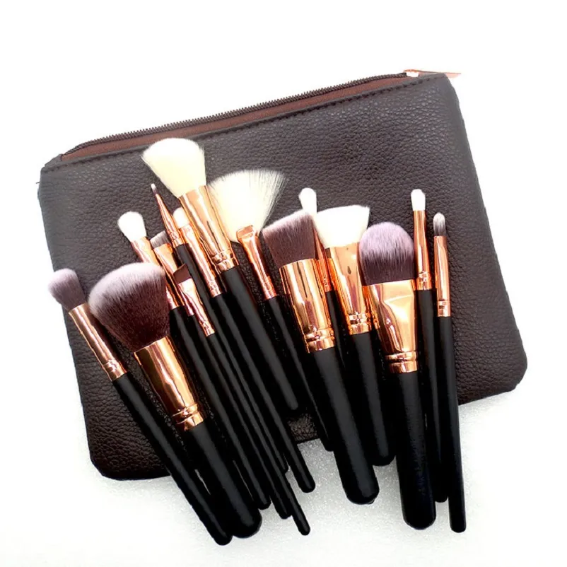 Kit De Pinceaux Maquillage MAANGE - 15 à 20 Pièces, Doré/champagne