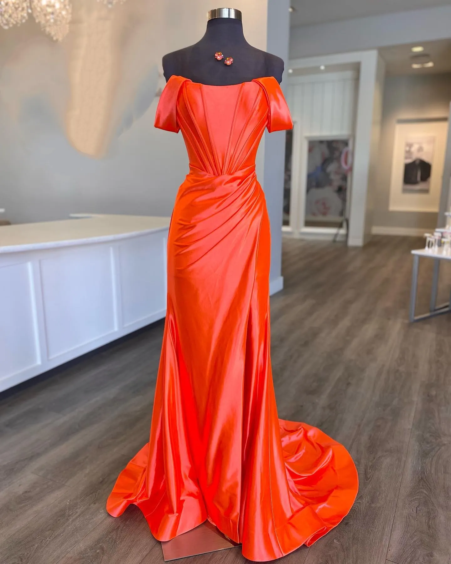 Silky Satin Prom Dress Corset Bodice High Slit Fitted... From  Uniquebridalboutique, $93.97 | DHgate.Com