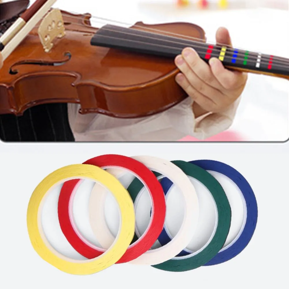 Bande adhésive pour touche de violon, violon et violoncelle - 66 mm - Pour  débutants - Accessoires pour violon et violoncelle (6 couleurs).