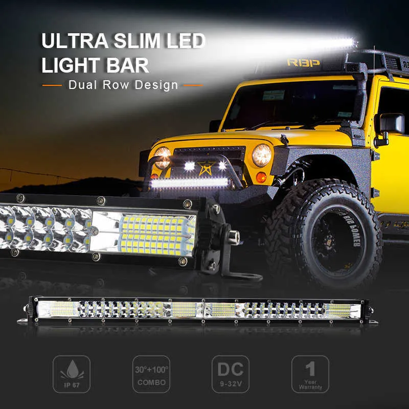 LED Strips Slim LED Light Bar 20 Inch 10 Inch Spot Flood Combo Beam Barra  Led For SUV 4X4 Off Road LED Work Lamp 12V 24V Auto Driving Light P230315  From Wangcai07