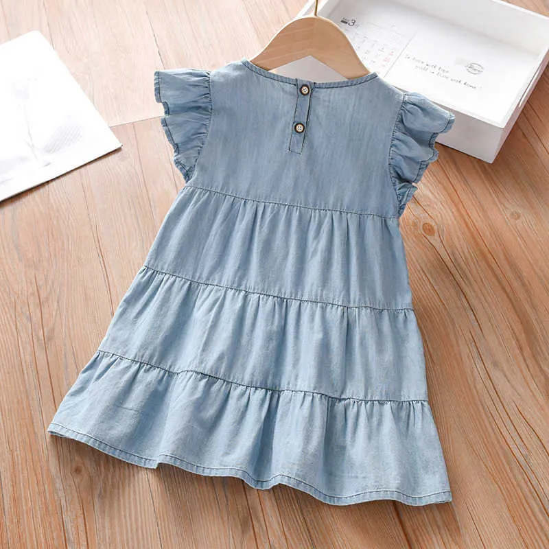 Cute Denim Dresses for Girls 2-7 Years Soft Cotton Summer Dress