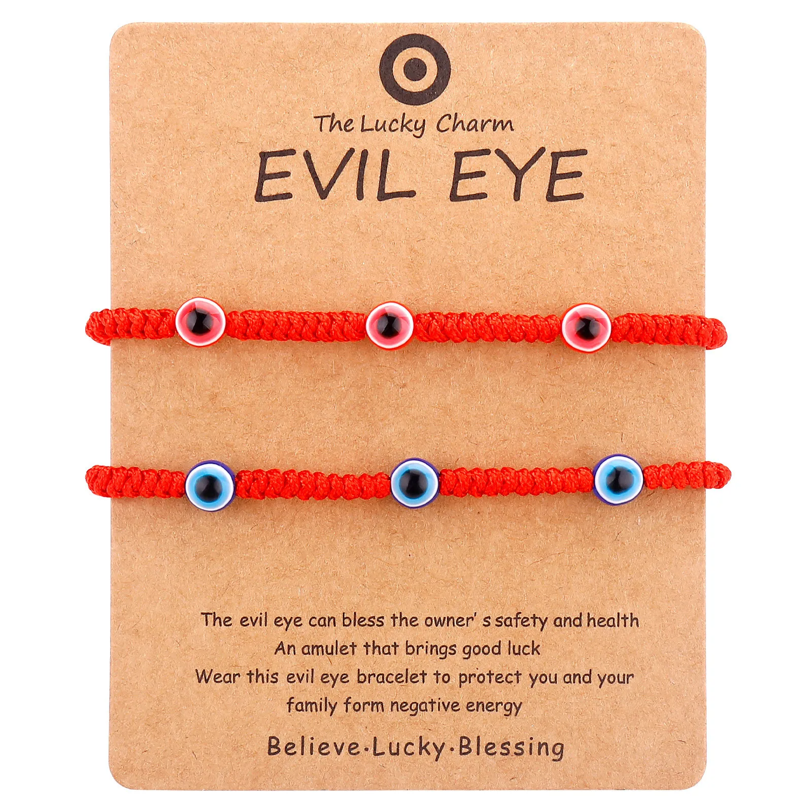 Handmade Evil Eye Card Bracelet Black Red Rope Chain Lucky Eyes Beads Womens Party Jewelry From Snap jewelry 1.82 DHgate.Com