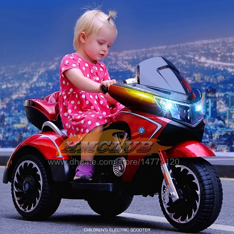 Voiture de moto électrique pour enfants 3 roues lumières COOL double  entraînement garçons filles moto à moteur Tricycle bébé course MOTO jouet  vélo