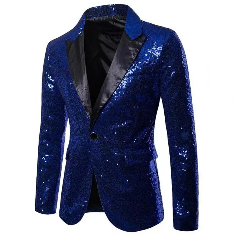 Mymyguoe Veste à Paillettes Pour Homme - Veste De Costume Imprimée 3D - Coupe Ajustée - Costume De Carnaval