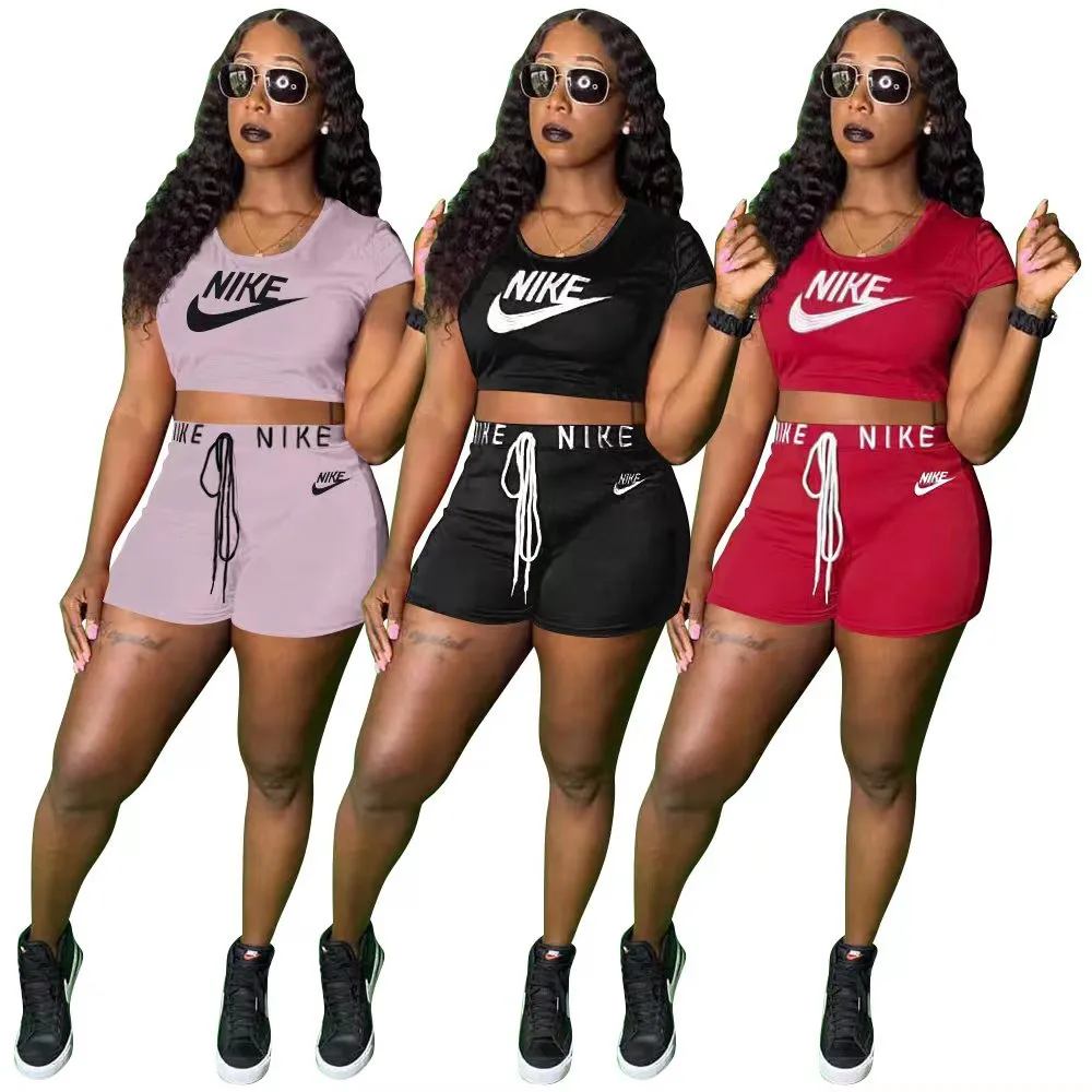 Summer Embroidered Cotton Tracksuit Set For Women Designer Brand, Plus Size  3XL, Short Sleeve Hooded Gym Shirts Women And Shorts, Casual Sports Suit  9513 5 From Mara2, $16.29