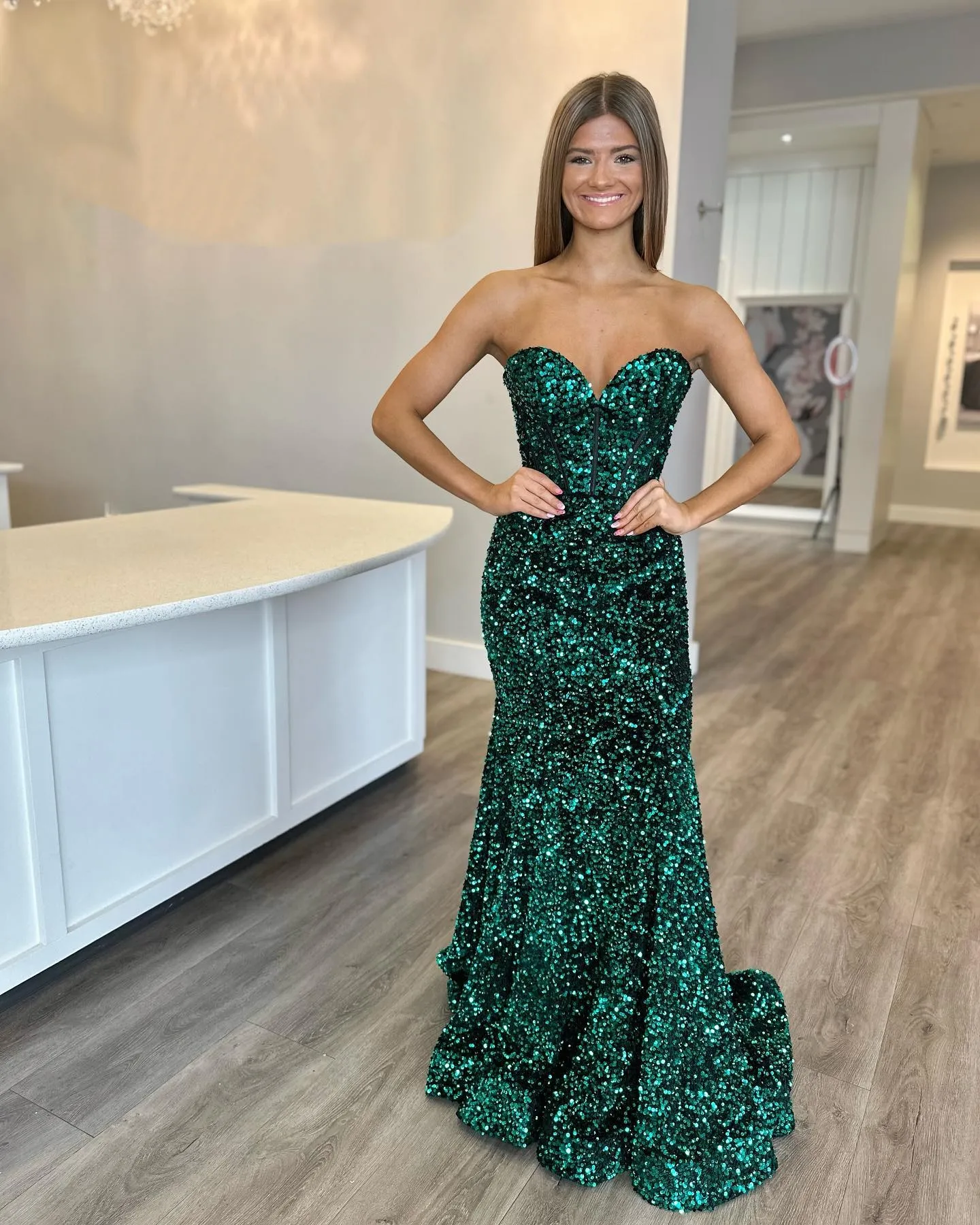 green sparkle dress