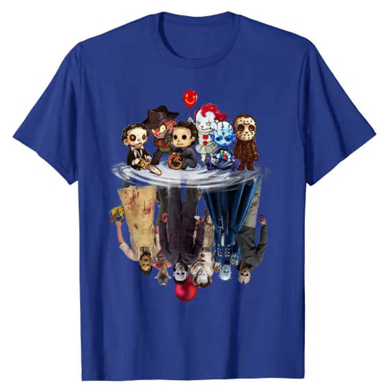 恐怖‼︎血染め（っぽい）Tシャツ ホラー映画キャラ大集合プリントTシャツ imgrc0097399023.jpg
