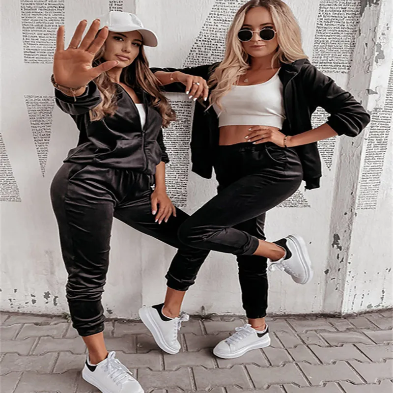 Pants velour online dama