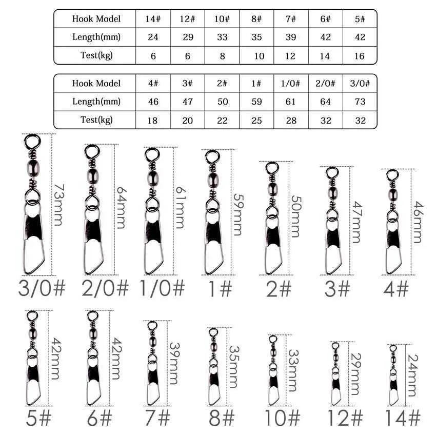 Brass Barrel Fishing Hooks And Weights With Swivel, Solid Rings