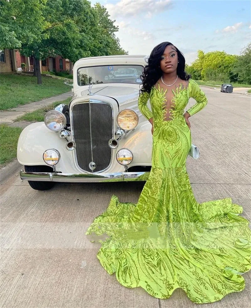 Elegant Tulle Sequin Lace One Shoulder Long sleeve Side Slit Mermaid Long Prom Dresses With Train, PD0821 Elegant Tulle Sequin Lace One Shoulder Long sleeve Side Slit Mermaid Long Prom Dresses With Train, PD0821