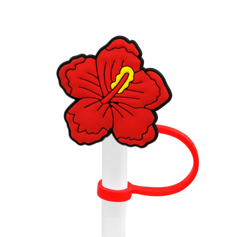 Puerto Rico Style Straw Cover Topper Silicone Accessories Cover Charms