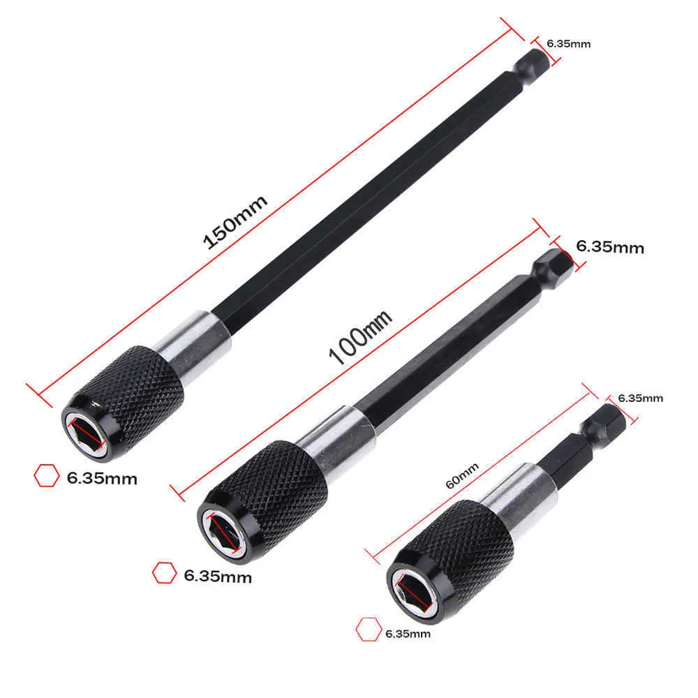 Quick Release Magnetic Bit Holder Set - 1/4 Inch Hex Shank Screwdriver ...