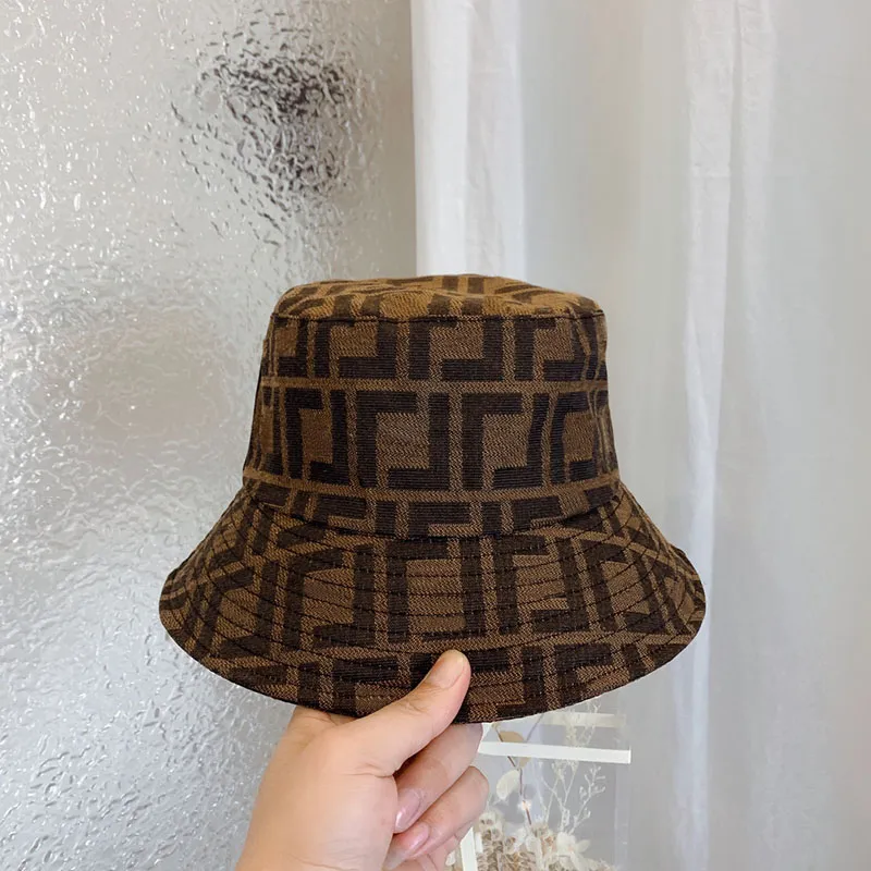 Fashionable F Letter Bucket Hat Brown For Women And Men Luxury