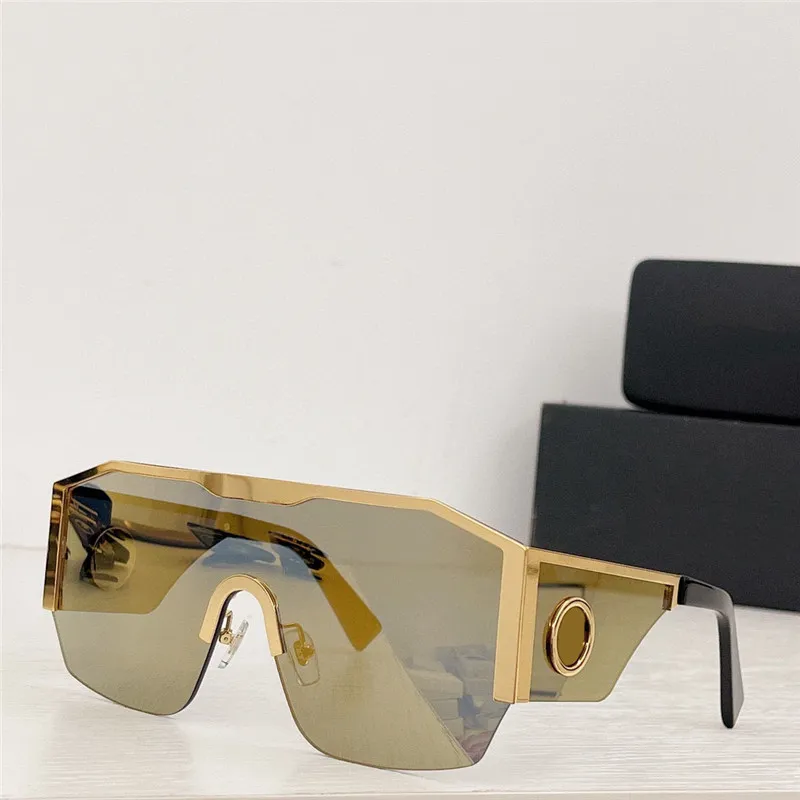 2022 Fashion Black And Gold Sunglasses With Big Frame Connected
