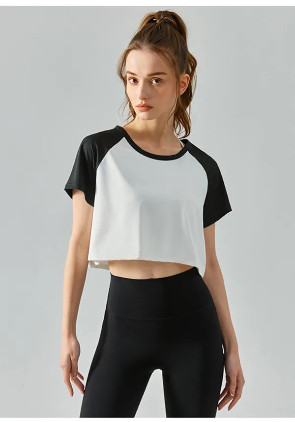 Blue Yoga Top For Women With Round Neck And Long Sleeves Eco Friendly Cotton Modal Breathable