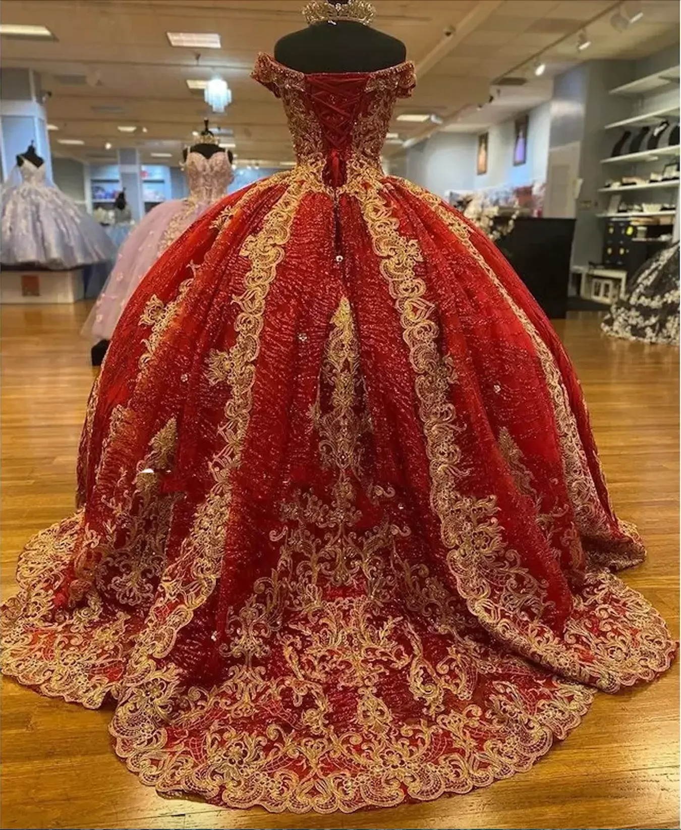 Elegant Red And Gold Ball Gown Dress Off The... From Verycute, $84.07 | DHgate.Com Elegant Red And Gold Ball Gown Dress Off The... From Verycute, $84.07 | DHgate.Com