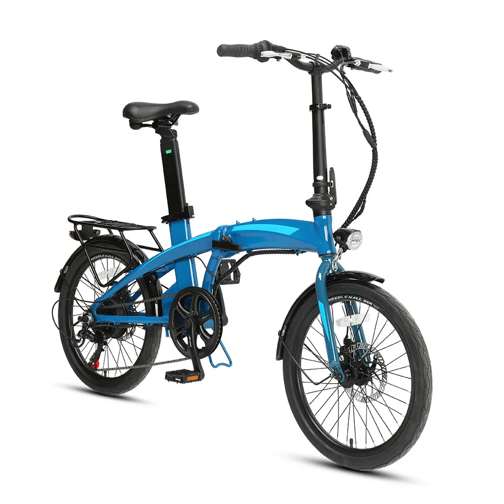 Bicicleta Eléctrica Plegable De 20 Pulgadas Y 6 Velocidades, Motor