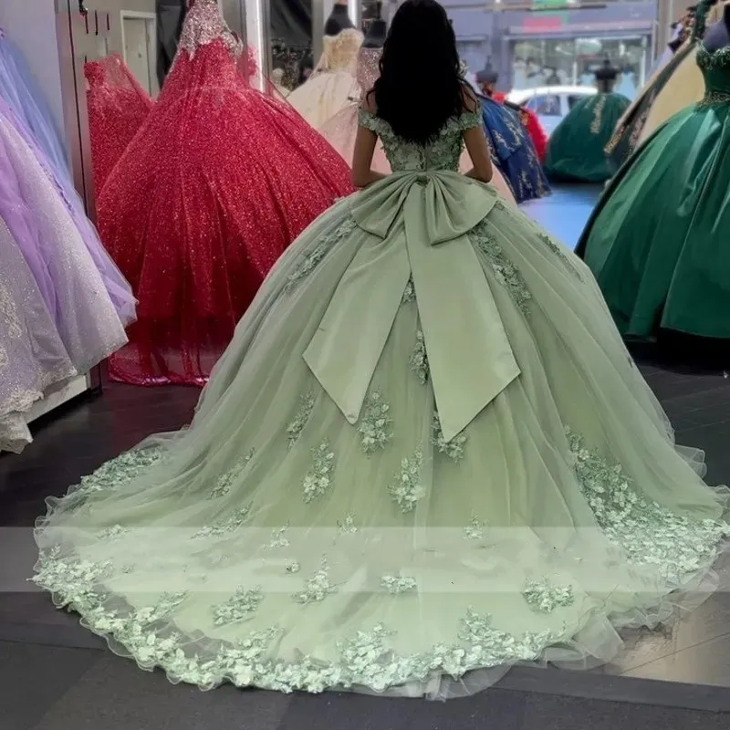 Vestidos de 15 best sale años color verde manzana
