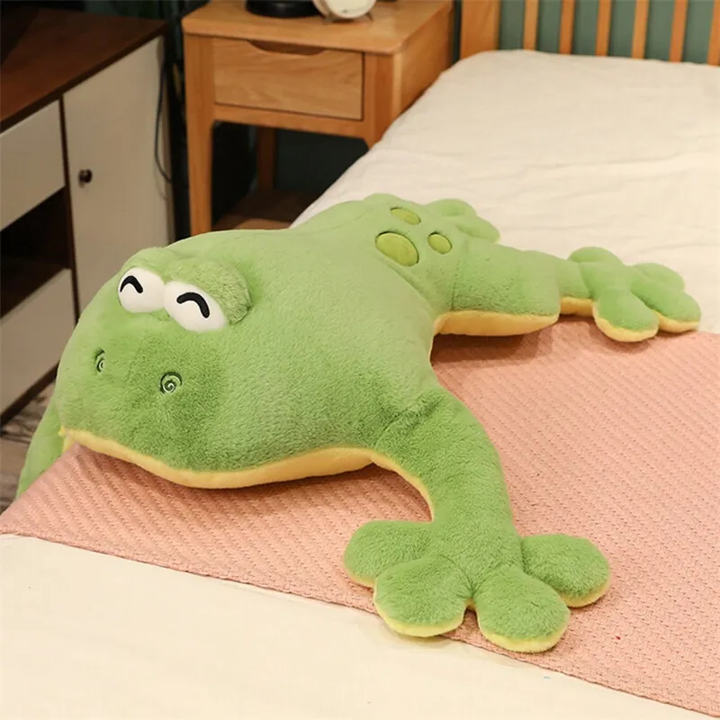 Giant 130cm Frog Pillowfort Weighted Plush Dinosaur Stuffed Pillow Cushion  For Home Decor, Kids Birthday Gift, Boys Big Eye DY10156 From Dorimytrader,  $57