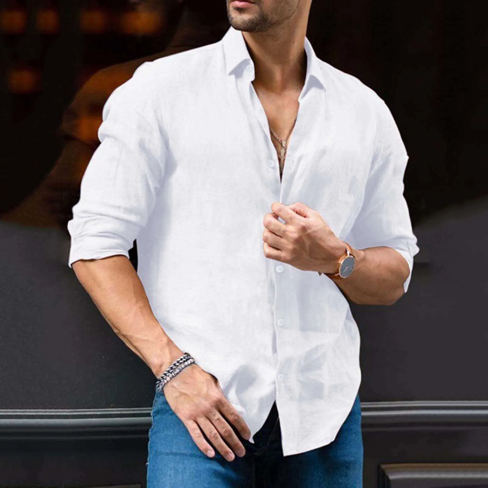 men's casual linen shirts