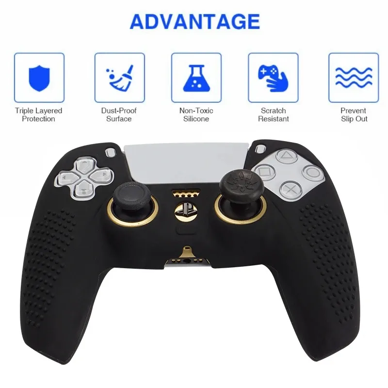 Anti Slip Silicone Cover Skin For PS5 Controller With Camouflage Print &  Solid Color Case Thumb Stick Grip Cap Available From Topshenzhen, $1.11