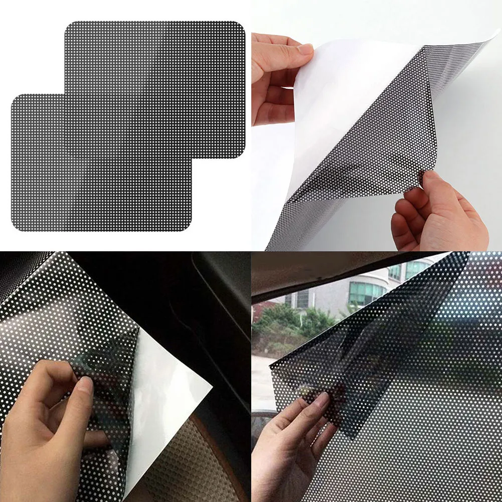 XCBYT 2-Pack Square Static Cling Sun Shades For Car Windshield (15.75" X 7.09")