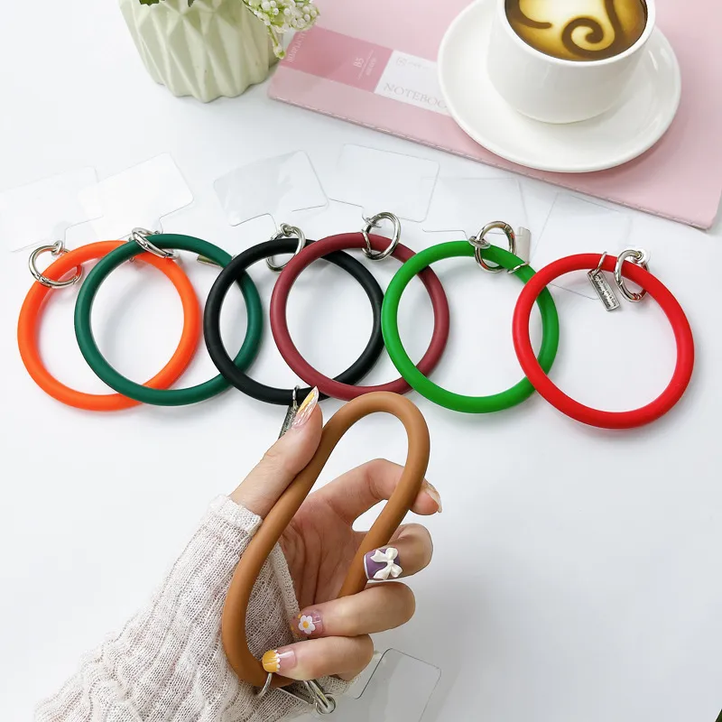 Hanging Ring Mobile Phone Soft Silicone Chain Anti-Lost Lanyard Bracelet  Wrist Strap Cellphone Keychain - AliExpress