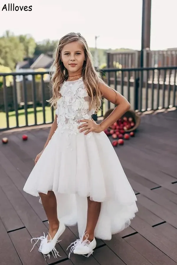 Floral Lace High Low Tulle A Line Bohemian Communion Dress For Wedding,  Birthday, First Communion CL2112 From Allloves, $62.75