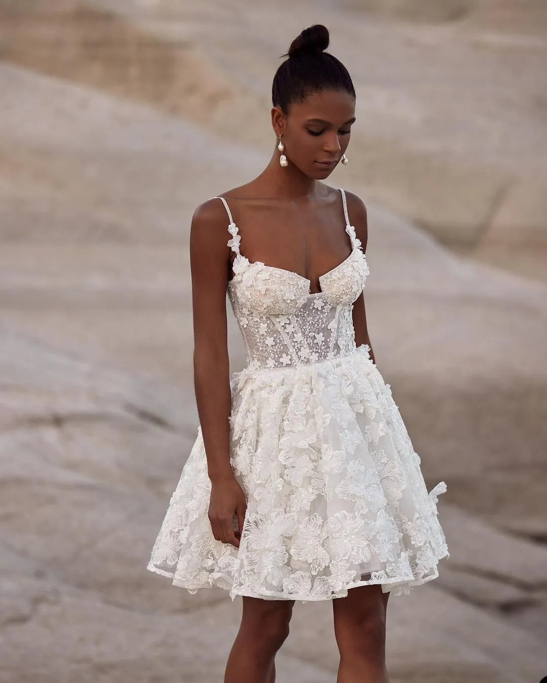 Elegant Lace a frame wedding dress with Floral Accents - Perfect for Princesses and Brides of the African Bride
