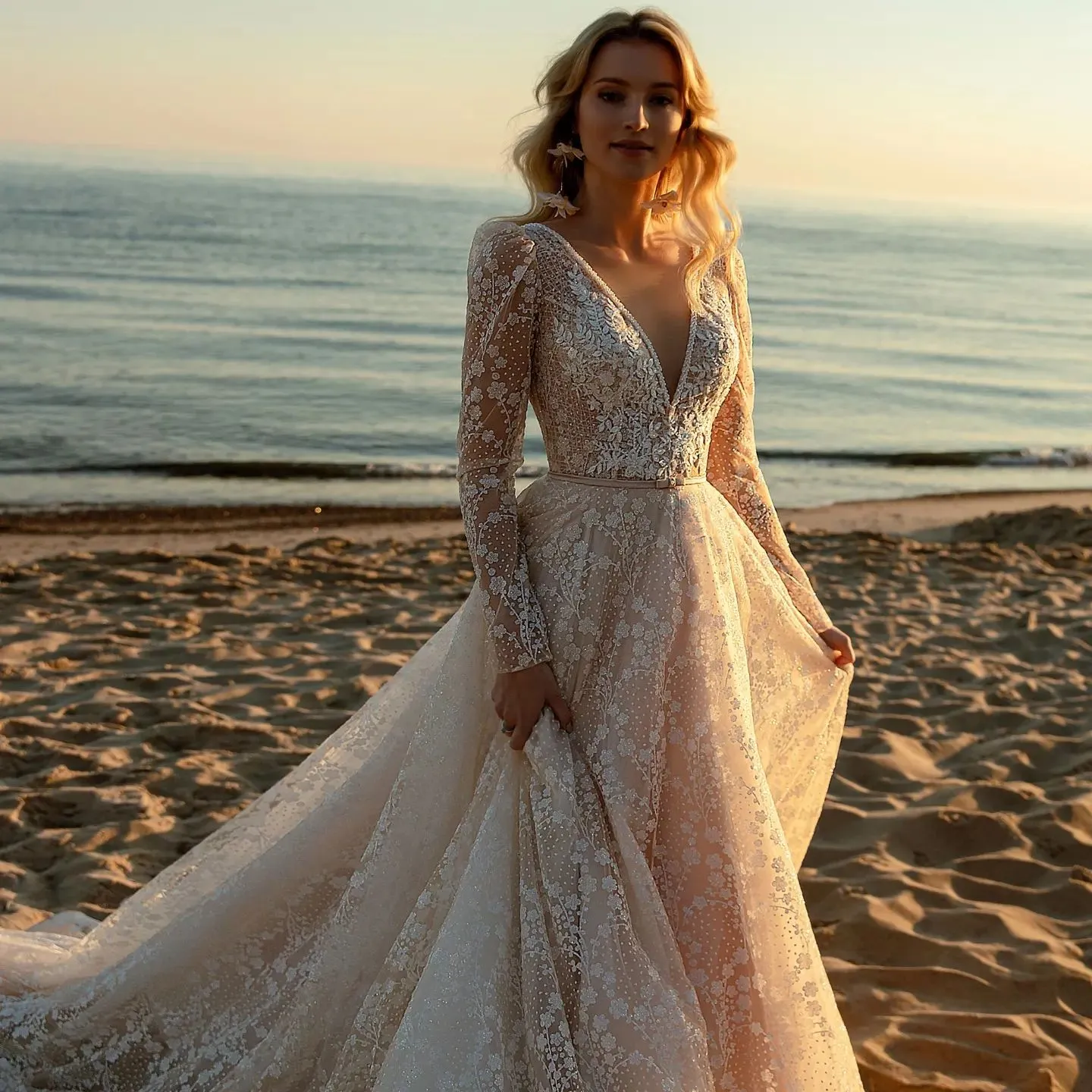 Modern A Line Wedding Dress, Plus Size V Neck Satin... From Huifangzou,  $212.96 | DHgate.Com