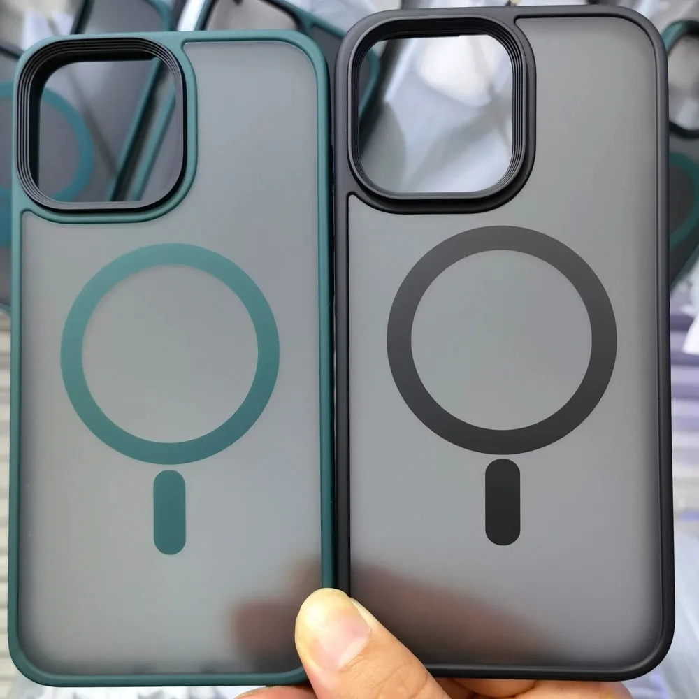 Модные Чехлы С Магнитом Для Беспроводной Зарядки, Чехол Для Телефона IPhone  15, 14, 13, 12, 11 Pro Max Plus, Прозрачный Матовый Противоударный Чехол От  Emeyshop, 457 руб. | DHgate